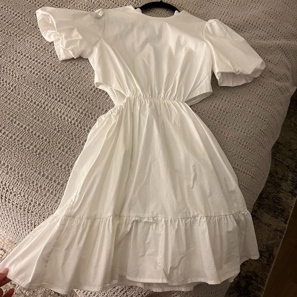 Wayf Cut-out Short White Dress